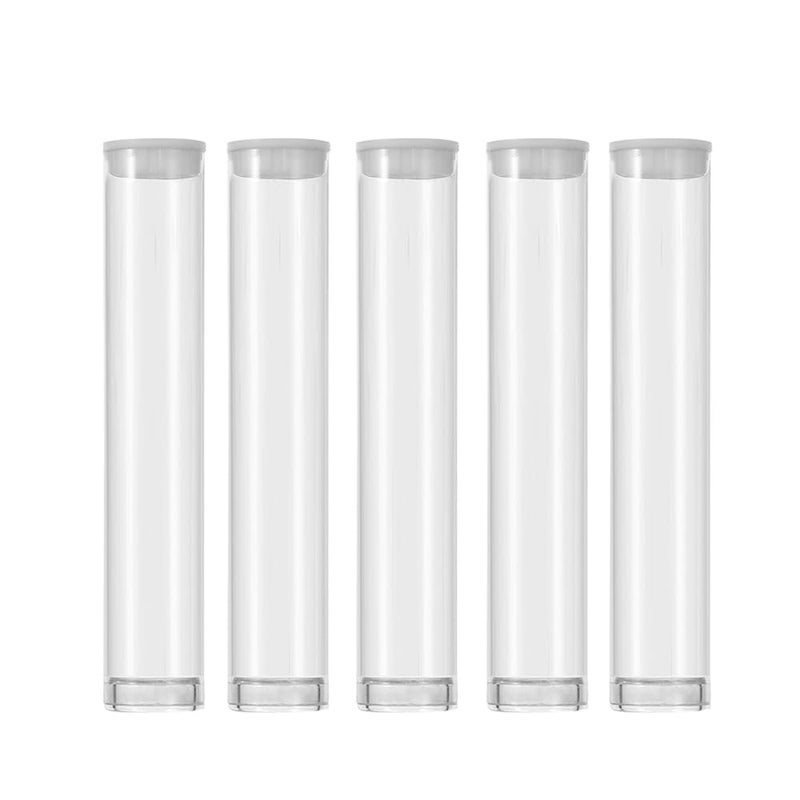SKMZ Plastic Clear PVC Tube Transparent Storage 0.5ML 1ML Empty Cartridges Tube Packaging with Caps 13x82mm - Bead Craft Supply Storage (100PACK) - Image 1